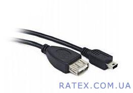  USB 2.0 AF - mini USB BM (5 pin) 0,1m ()(OTG)(Cablexpert)(A-OTG-AFBM-002)